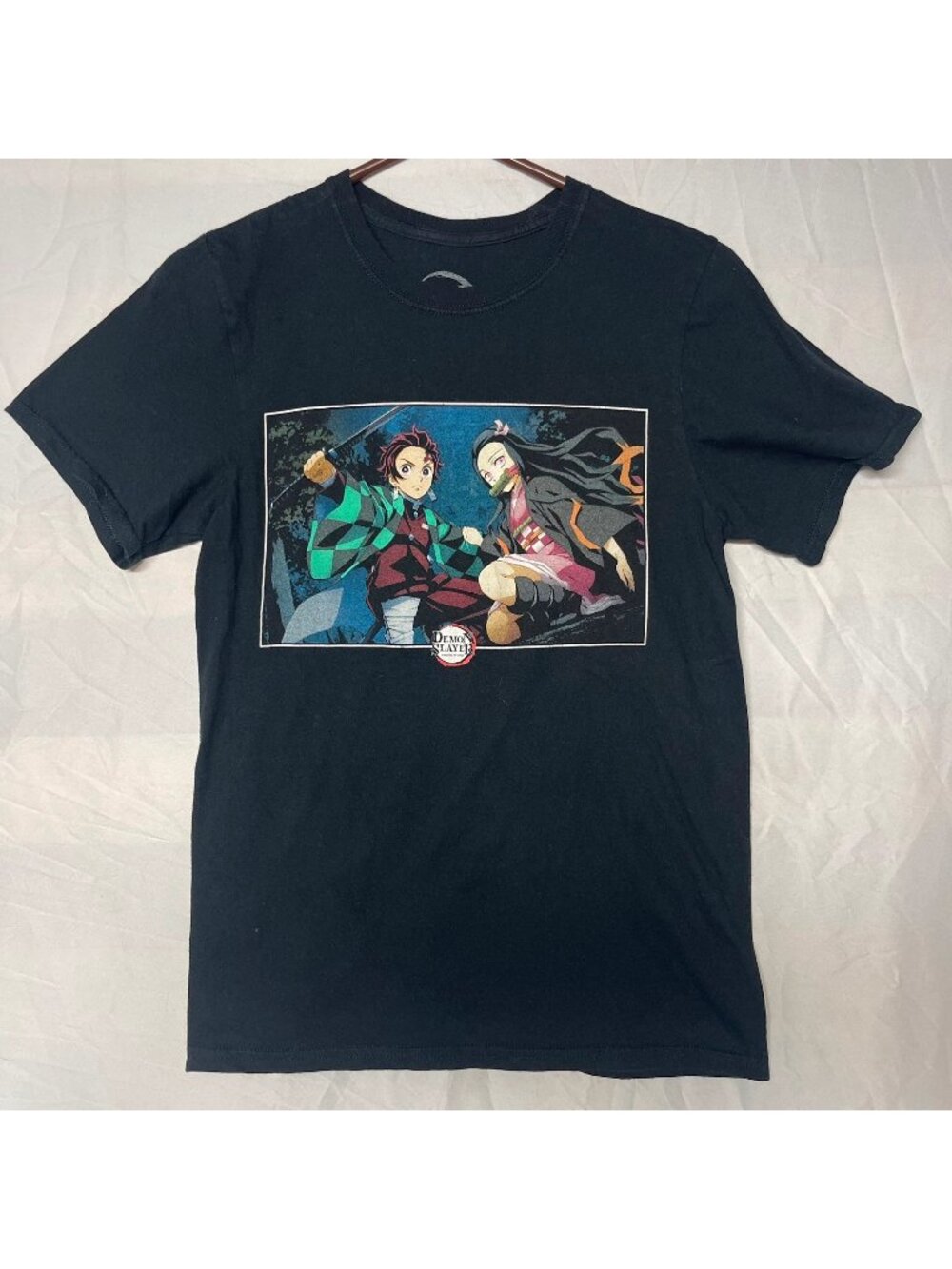 Demon Slayer Tanjiro Nezuko Graphic Anime T Shirt Black Size Small